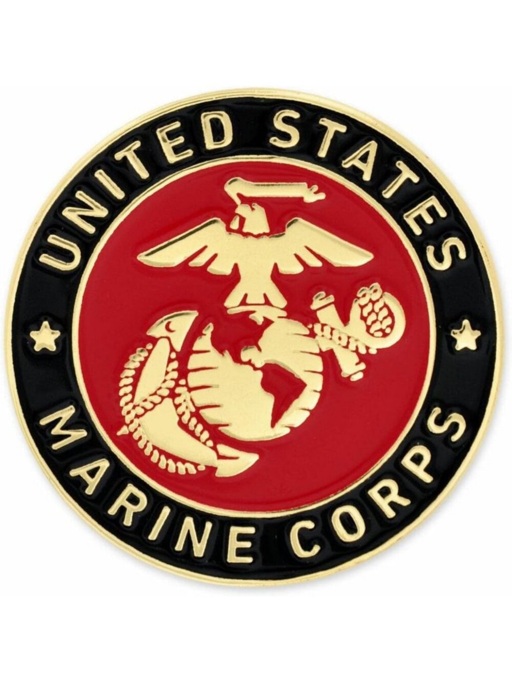 Gold Color Plated U.S. Marine Corps Lapel Pin - Officially Licensed Enamel